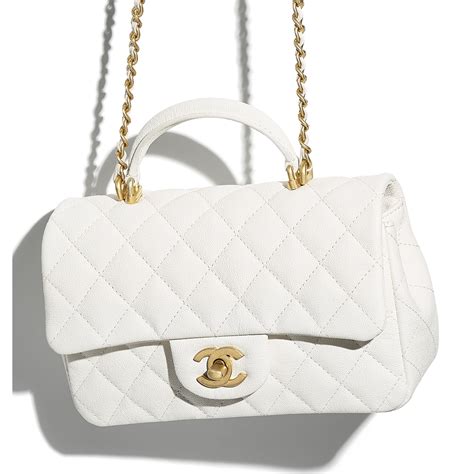 white chanel top handle|chanel small bag with handle.